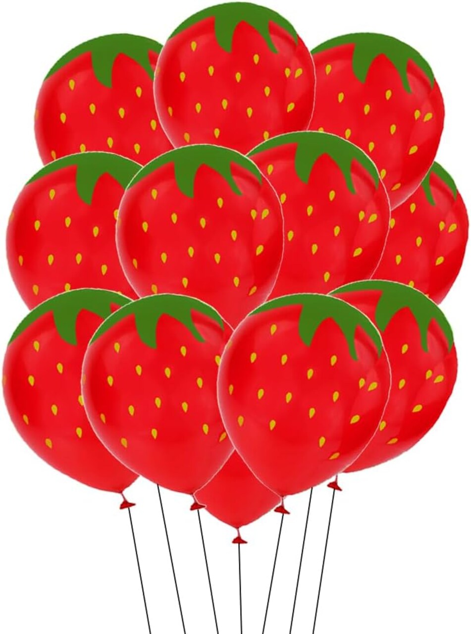 Fruit Themed Balloons Strawberry Latex Balloons(Strawberry Latex Balloon)